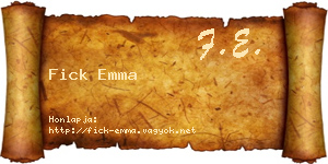 Fick Emma névjegykártya